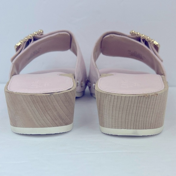 Dr SCHOLL’S ORIGINAL, WOMENS CLOG/SLIDE ON, WOODEN SOLE, SIZE 8, ADJT. TOP STRAP - Picture 13 of 16